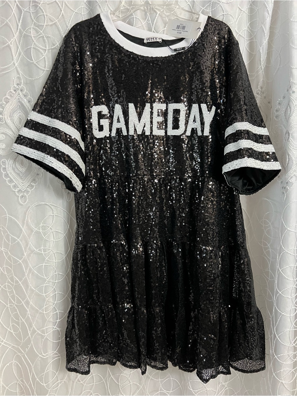 WHY Black 'GAMEDAY' Sequin Mini Dress